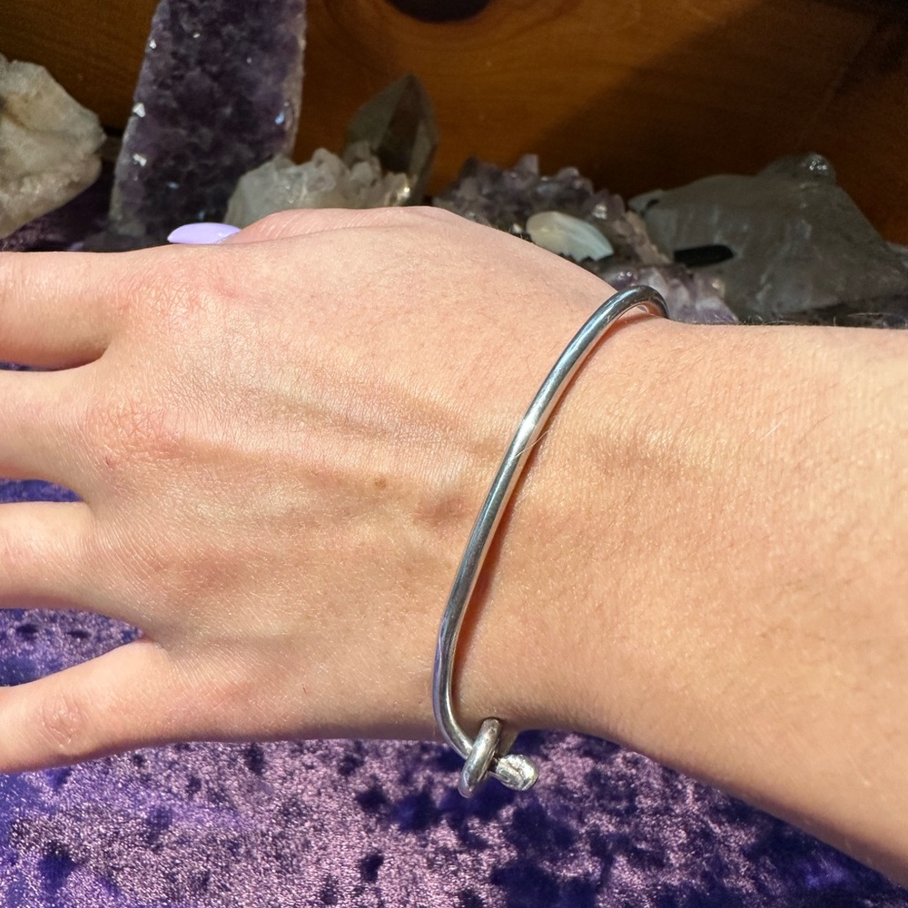 Sterling Silver Modernist Stacking Cuff Bracelet - image 1